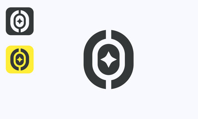 Negative space letter Q O vector design, logo element and template icon. Black isolated line art, easy editable