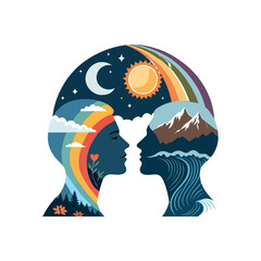 human head with brain