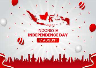 Gradient background for indonesia independence day celebration