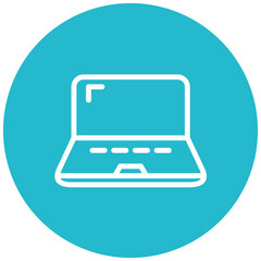 Laptop line icon style