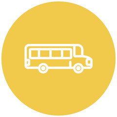 School Bus line icon style