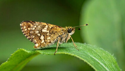 Close-up of a speckled butterfly
