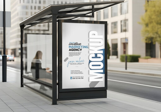 Billboard Mockup Bus Stop