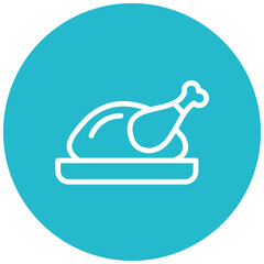 Roasted Chicken line icon style