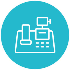 Cash Register line icon style