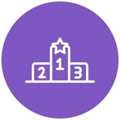 Podium Line Icon Style