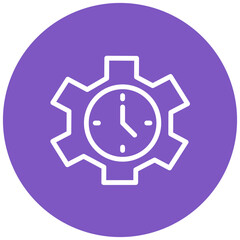Time Management Line Icon Style
