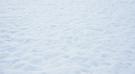 Soft snow landscape covering ground in winter season  