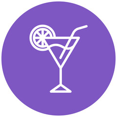 Cocktail Line Icon Style