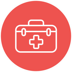 Obraz premium First Aid Kit Line Icon Style