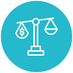 Financial Law Line Icon Style