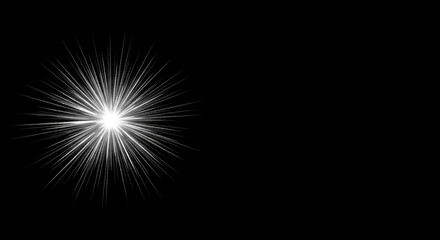Bright starburst effect on a black background  