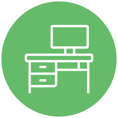 Computer Table Line Icon Style