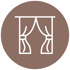 Curtains Line Icon Style