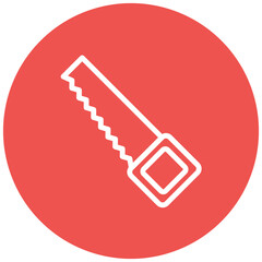 Hand Saw Line Icon Style