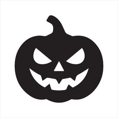 Pumpkin Face icon silhouette vector with white background