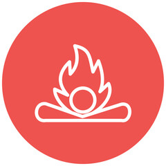 Bonfire Line Icon Style