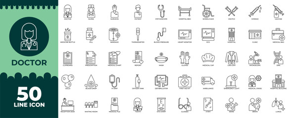 Doctor Icon Collection – Medical Staff, Healthcare Service, Hospital Illustrations