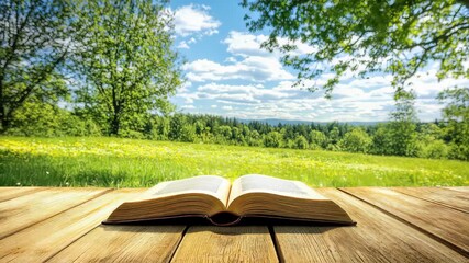 Open book under the tree, World Book Day