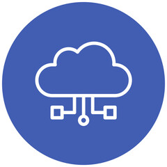 Cloud computing Line Icon Style