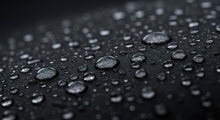 Waterproof Fabric Close-Up – Water Resistant Textile with Droplets 