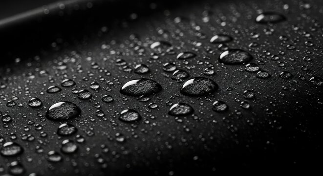 Waterproof Fabric Close-Up &ndash; Water Resistant Textile with Droplets 