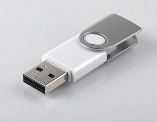 White and gray flash drive