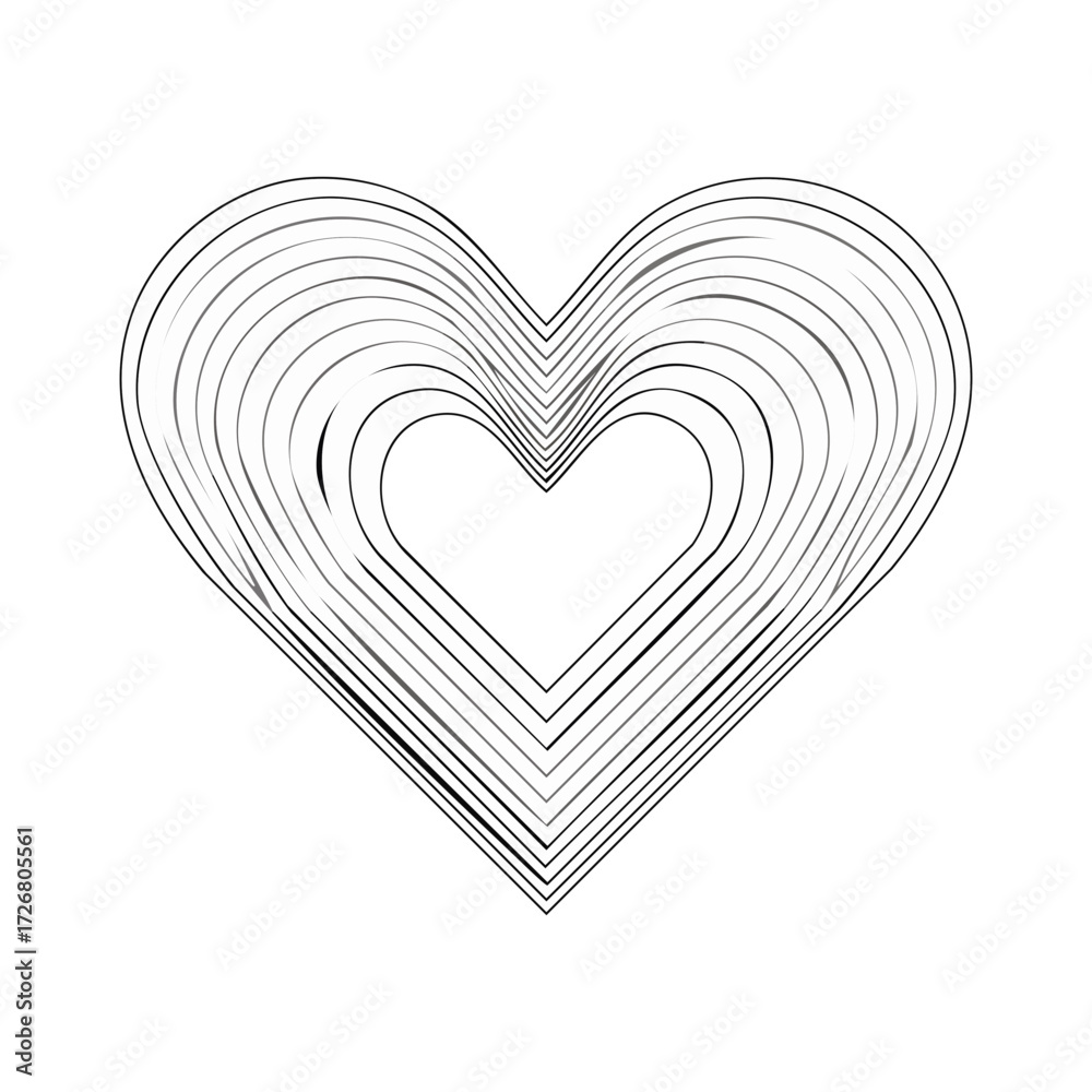 Canvas Prints abstract layered heart design
