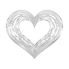 Hollow Layered Outline Heart