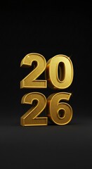 Luxurious Golden Glittering 3d Numbers Against a Dark Textured Background
