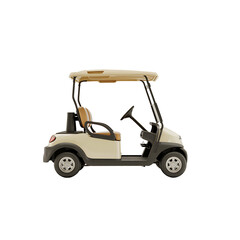 Ivory Golf Cart Vehicle With Beige Roof Wheels and Comfortable Seats