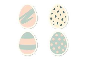 Decorative eggs in pastel colors arranged in a neat grid for an Easter celebration or spring craft project