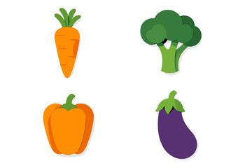 Colorful vegetables displayed in a playful design ideal for children's learning and creativity