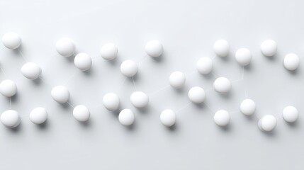 Overhead view of glowing white nodes connected by faint lines forming a sleek, futuristic network grid with ample copy space on a clean background, evoking innovation and connectivity