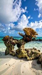 Fototapeta premium Coral reef on a tropical beach