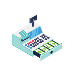 Cash Machine Isometric Vector Illustration
