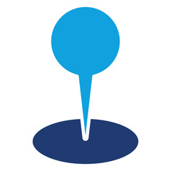 Pin Marker Flat Blue Icon