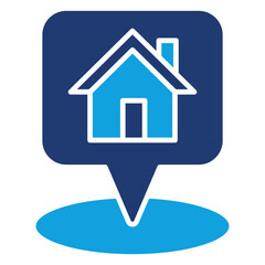 Address Flat Blue Icon