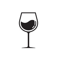 Wine glass icon vector symbol template