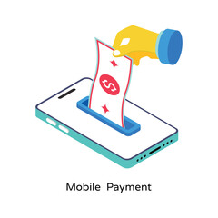 Mobile  Payment Isometric Vector Illustration