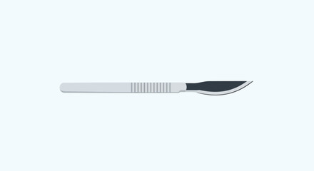 A medical scalpel, a surgical instrument, displayed in a simple, flat design.