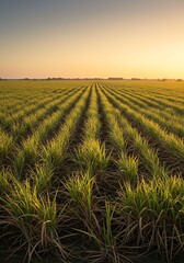 Golden Rice Field During Sunset in Rural Landscape