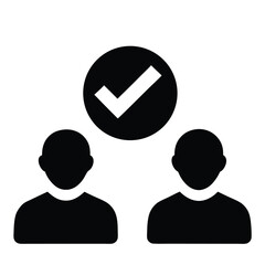 Team Approval Icon – Collaboration and Verification Vector