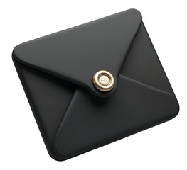 Formal black envelope with gold wax seal expresses an important confidential message