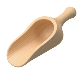 Simple wooden scoop for kitchen use. Perfect for measuring dry ingredients