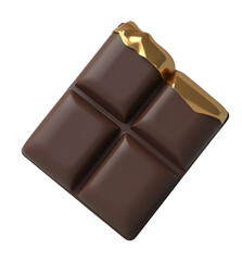 Rich dark chocolate bar, partially dipped opulent gold, delightful tempting sweet treat