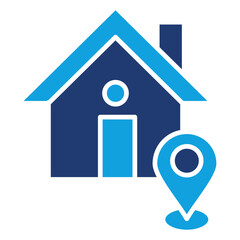 Home Location Flat Blue Icon