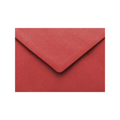 A single textured red envelope with a pointed flap is shown isolated on a transparent background for easy design use isolated on transparent background