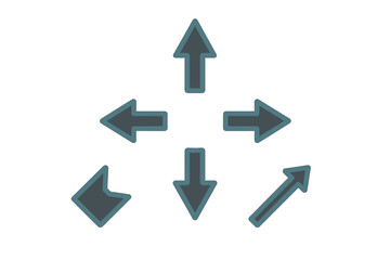 Directional arrows design for navigation and guidance in analytical illustrations