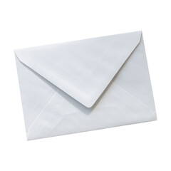 A clean white paper envelope with a pointed flap is shown isolated on transparent background for easy use in design projects